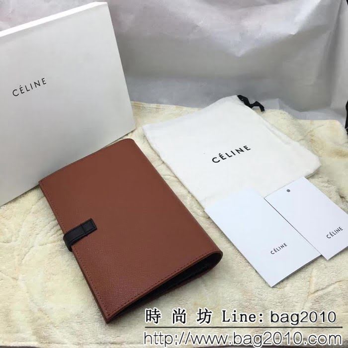 CELINE賽琳原單 專櫃 手掌紋牛皮搭扣拼色錢夾 4148 SL1688